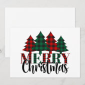 メリークリスマスプレイドクリスマスツリー シーズンカード (正面/裏面)