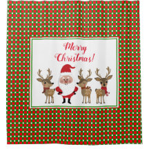 メリークリスマスプレイドサンタトナカイカスタムーかわいい