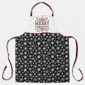 メリークリスマスプレイドスノーフレークエプロン エプロン (正面)