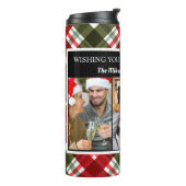 メリークリスマスプレイドタータンチェック写真コラージュ タンブラー (回転左)