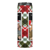 メリークリスマスプレイドタータンチェック写真コラージュ タンブラー (裏面)