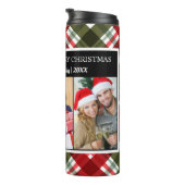 メリークリスマスプレイドタータンチェック写真コラージュ タンブラー (回転右)