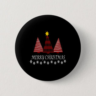 メリークリスマスプレイドツリースノーフレーククリスマスホリデー 缶バッジ