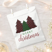 メリークリスマスプレイドパターンクリスマスツリー フェイバーバッグ (クリップ留めされた状態)