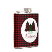 メリークリスマスプレイドパターンクリスマスツリー フラスク (右)
