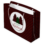 メリークリスマスプレイドパターンクリスマスツリー ラージペーパーバッグ (裏面アングル)