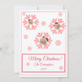 メリークリスマスプレイド雪の結晶フォトホリデー (正面)