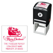 メリークリスマスプレゼントそりの名前差出人住所 セルフインキングスタンプ (インサイチュ)