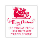 メリークリスマスプレゼントそりの名前差出人住所 セルフインキングスタンプ (デザイン)
