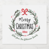 メリークリスマスプレゼントの休日のお気に入り リキュールボトルラベル (シングルラベル)