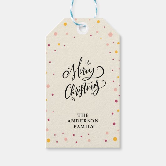 メリークリスマスプレゼントラベルのパーソナライズ ギフトタグ (正面)