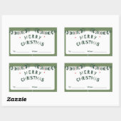 メリークリスマスプレゼントラベルシール 長方形シール (シート)