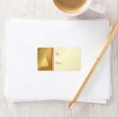 メリークリスマスプレゼントラベルラベルエレガント- 金ゴールド ラベル (インサイチュ)