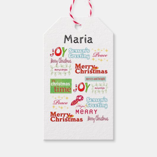 メリークリスマスプレゼントラベル季節のごあいさつ ギフトタグ (正面)