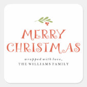 メリークリスマスプレゼントラベル スクエアシール (正面)