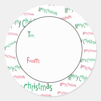 メリークリスマスプレゼントラベル ラウンドシール