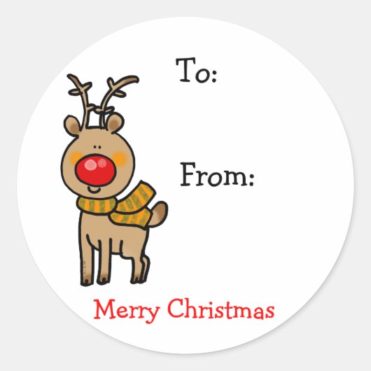 メリークリスマスプレゼントラベル ラウンドシール (正面)