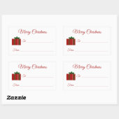 メリークリスマスプレゼントラベル 長方形シール (シート)