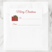 メリークリスマスプレゼントラベル 長方形シール (バッグ)