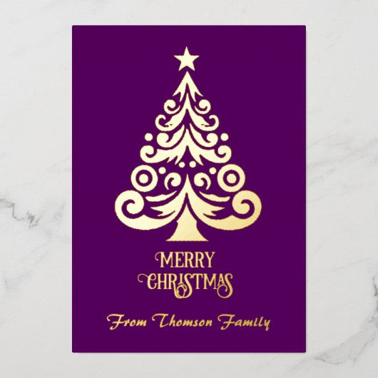 メリークリスマスプレゼント金箔クリスマス 箔シーズンカード (正面)