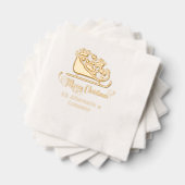 メリークリスマスプレゼントsleigh社名様 箔ナプキン (インサイチュ (積み重ね))