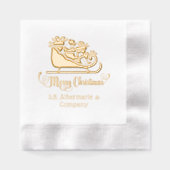 メリークリスマスプレゼントsleigh社名様 箔ナプキン (正面)