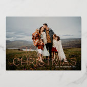 メリークリスマスプレッドフォトフォイルグリーティングカード 箔シーズンカード (正面)