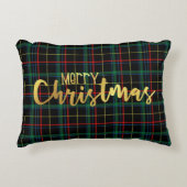 メリークリスマスプレッドメタリック金ゴールド アクセントクッション (正面)
