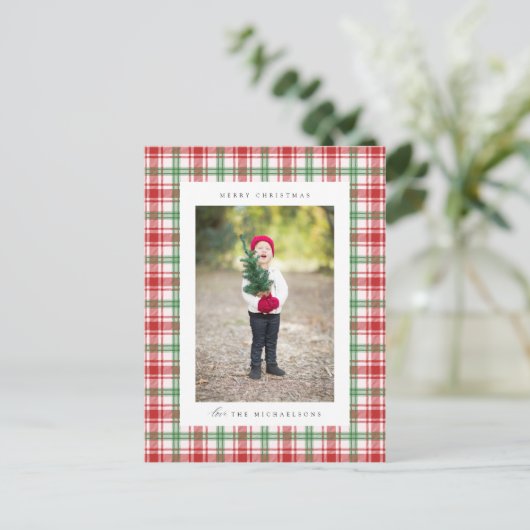 メリークリスマスプレド |家族の写真の投稿を追加 ポストカード (スタンド正面)