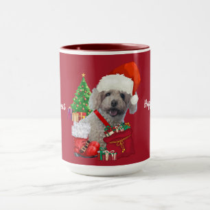 メリークリスマスプードルレッドコーヒーマグ マグカップ