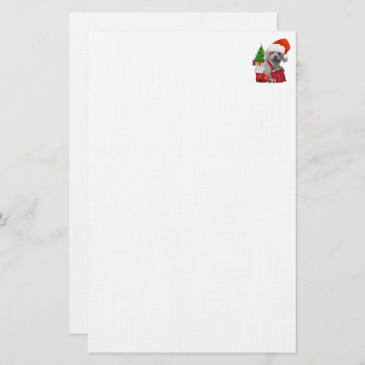 メリークリスマスプードル文房具 便箋 (正面/裏面)