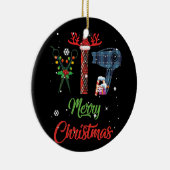 メリークリスマスヘアスタイリストのおもしろい美容師 セラミックオーナメント (右)