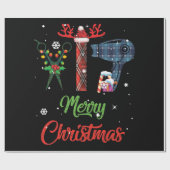 メリークリスマスヘアスタイリストのおもしろい美容師 ラッピングペーパー (フラット)