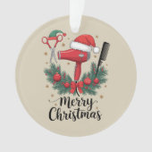 メリークリスマスヘアスタイリスト美容師クリスマスヘア オーナメント (正面)
