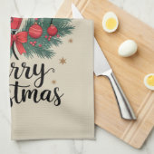 メリークリスマスヘアスタイリスト美容師クリスマスヘア キッチンタオル (四つ折り)