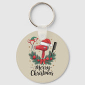 メリークリスマスヘアスタイリスト美容師クリスマスヘア キーホルダー (正面)
