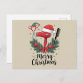 メリークリスマスヘアスタイリスト美容師クリスマスヘア シーズンポストカード (正面/裏面)