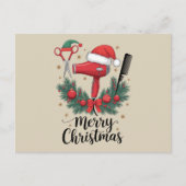 メリークリスマスヘアスタイリスト美容師クリスマスヘア シーズンポストカード (正面)