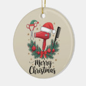 メリークリスマスヘアスタイリスト美容師クリスマスヘア セラミックオーナメント (左)