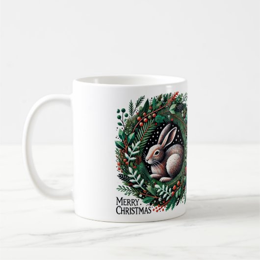メリークリスマスヘア コーヒーマグカップ (左)
