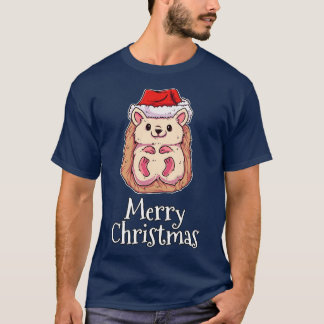 メリークリスマスヘッジホグサンタスハヘッジホッグ Tシャツ