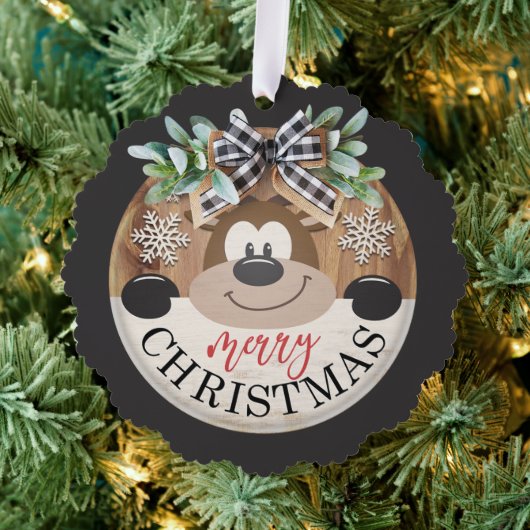 メリークリスマスベアースノーフレーク オーナメントカード (インサイチュ (木))