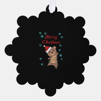 メリークリスマスベアースノーベアーテディ オーナメントカード