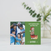 メリークリスマスベアーファミリー写真クリスマス ポストカード (スタンド正面)