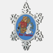 メリークリスマスベア&バニースノーフレークオーナメント スノーフレークピューターオーナメント (右)