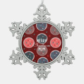 メリークリスマスベイカーのクッキー名 スノーフレークピューターオーナメント (正面)