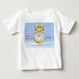 メリークリスマスベイビー 写真Tシャツ ベビーTシャツ