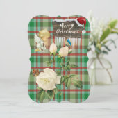 メリークリスマスベビーエンジェルプレイドフラットグリーティングカード カード (スタンド正面)