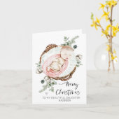 メリークリスマスベビーガールドーターフムパパ カード (黄色い花)