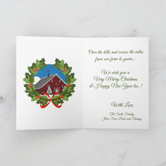 メリークリスマスベビーヌビアン山羊油絵画 シーズンカード (内部)